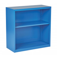OSP Home Furnishings HPBC7 Metal Bookcase in Blue Finish